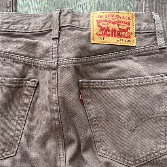 levi’s 501 brown denim jeans, men’s size W29 X L34 !! - Picture 5 of 5